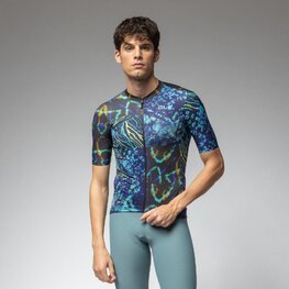 ALÉ Rövid ujjú kerékpáros mez - PRAGMA CARAIBI - fekete/színes