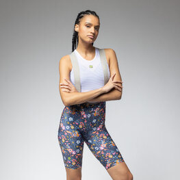 ALÉ Rövid kerékpáros nadrág kantárral - PR-E MASTER GRAPHIC - kék/színes