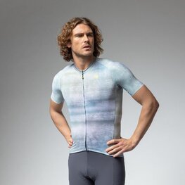 ALÉ Rövid ujjú kerékpáros mez - OFF ROAD - GRAVEL TRACCIA - fehér/kék/lila