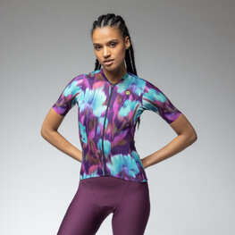 ALÉ Rövid ujjú kerékpáros mez - JARDIN 2.0 PR-E - lila/kék