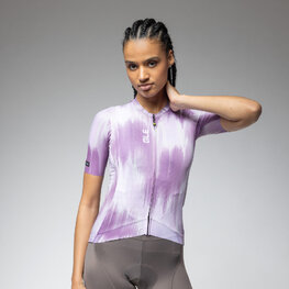 ALÉ Rövid ujjú kerékpáros mez - PR-E ARGON - lila/fehér
