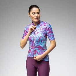 ALÉ Rövid ujjú kerékpáros mez - PR-E CLOROFILLA - kék/lila