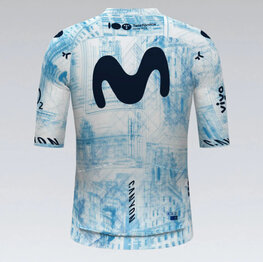 GOBIK Rövid ujjú kerékpáros mez - INFINITY MOVISTAR TEAM 24 - világoskék/fehér