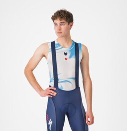 CASTELLI Kerékpáros fehérnemű póló - PRO MESH QUICK STEP 2025 - fehér/kék