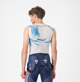 CASTELLI Kerékpáros fehérnemű póló - PRO MESH QUICK STEP 2025 - fehér/kék