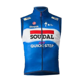 CASTELLI Kerékpáros mellény - SOUDAL QUICK-STEP 2024 PRO LIGHT WIND - kék/fehér/piros