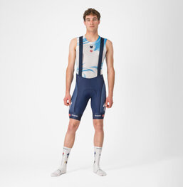CASTELLI Rövid kerékpáros nadrág kantárral - COMPETIZIONE 2 QUICK STEP 2025 - kék