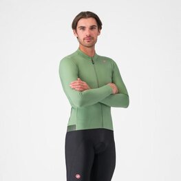 CASTELLI Hosszú ujjú kerékpáros mez - ESPRESSO THERMAL - világoszöld