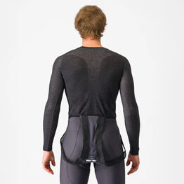 CASTELLI Hosszú ujjú kerékpáros póló - MERINO - szürke