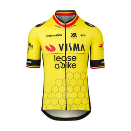 RAPIDGEAR Rövid ujjú kerékpáros mez - TEAM VISMA BELGIUM CHAMPION 2025 - sárga