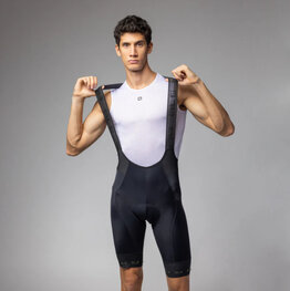 ALÉ Rövid kerékpáros nadrág kantárral - STRADA 2.0 PR-E - fekete