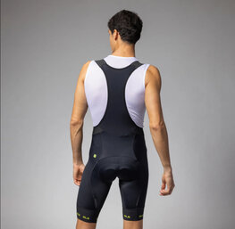 ALÉ Rövid kerékpáros nadrág kantárral - STRADA 2.0 PR-E - fekete/sárga