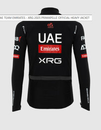 PISSEI Kerékpáros dzseki béléssel - UAE TEAM EMIRATES - XRG 2025 GIACCA PRIMAPELLE OFFICIAL - fekete