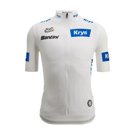 SANTINI Rövid ujjú kerékpáros mez - TOUR DE FRANCE - WHITE JERSEY - fehér