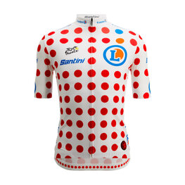 SANTINI Rövid ujjú kerékpáros mez - TOUR DE FRANCE - POLKA DOT JERSEY - színes