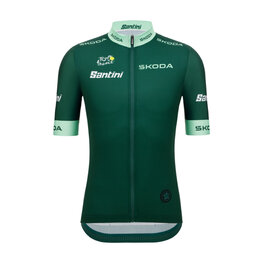 SANTINI Rövid ujjú kerékpáros mez - TOUR DE FRANCE - GREEN JERSEY - zöld
