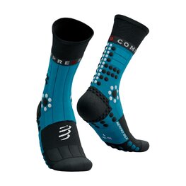 COMPRESSPORT Klasszikus kerékpáros zokni - PRO RACING WINTER TRAIL - világoskék/kék