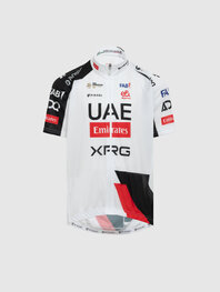 PISSEI Rövid ujjú kerékpáros mez - UAE TEAM EMIRATES - XRG 2026 REPLICA JUNIOR - fehér/fekete/piros