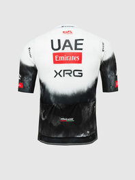 PISSEI Rövid ujjú kerékpáros mez - UAE TEAM EMIRATES 2025 REPLICA - fehér/fekete