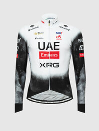 PISSEI Hosszú ujjú kerékpáros mez - UAE TEAM EMIRATES - XRG 2025 REPLICA - fehér/fekete