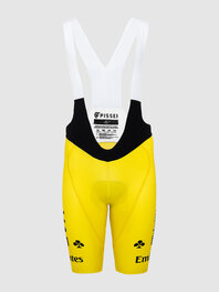 PISSEI Rövid kerékpáros nadrág kantárral - UAE TEAM EMIRATES 2024 REPLICA SANREMO - TDF 24 - sárga