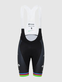 PISSEI Rövid kerékpáros nadrág kantárral - TADEJ POGACAR WORLD CHAMP REPLICA - fekete