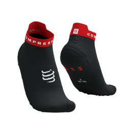 COMPRESSPORT Kerékpáros bokazokni - PRO RACING V4.0 RUN LOW - fekete/piros