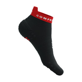 COMPRESSPORT Kerékpáros bokazokni - PRO RACING V4.0 RUN LOW - fekete/piros