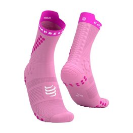 COMPRESSPORT Klasszikus kerékpáros zokni - PRO RACING SOCKS V4.0 TRAIL - rózsaszín