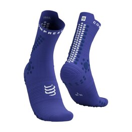 COMPRESSPORT Klasszikus kerékpáros zokni - PRO RACING SOCKS V4.0 TRAIL - kék