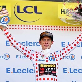 AGU Kerékpáros kesztyű rövid ujjal - JUMBO-VISMA 2022 - piros/fehér