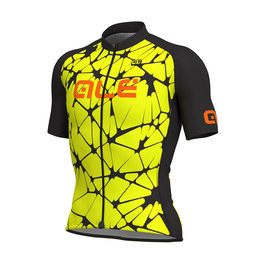ALÉ Rövid ujjú kerékpáros mez - CRACLE - fekete/sárga