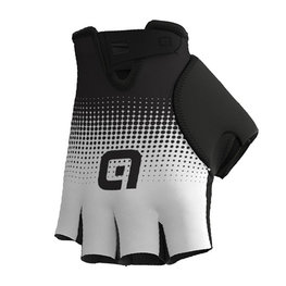 ALÉ Kerékpáros kesztyű rövid ujjal - DOTS  - fekete/fehér
