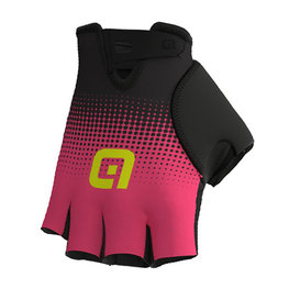 ALÉ Kerékpáros kesztyű rövid ujjal - DOTS  - rózsaszín/fekete