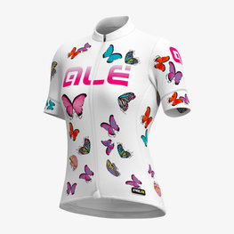 ALÉ Rövid kerékpáros mez rövidnadrággal - BUTTERFLY LADY - színes/fehér