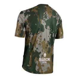 BIANCHI MILANO Rövid ujjú kerékpáros mez - POZZILLO MTB - zöld/barna