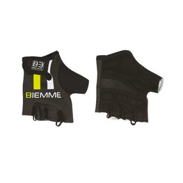 Kerékpáros kesztyű rövid ujjal - STRAPS - fekete/fehér/sárga