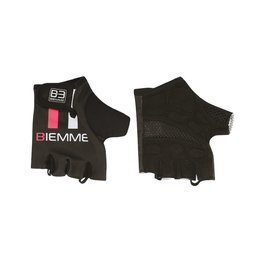 Kerékpáros kesztyű rövid ujjal - STRAPS - rózsaszín/fekete/fehér