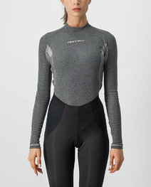 CASTELLI Hosszú ujjú kerékpáros póló - FLANDERS 2 WARM LADY - szürke