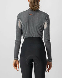 CASTELLI Hosszú ujjú kerékpáros póló - FLANDERS 2 WARM LADY - szürke