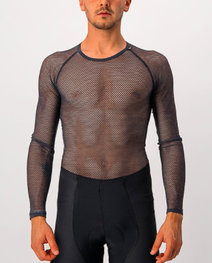 CASTELLI Hosszú ujjú kerékpáros póló - MIRACOLO WOOL - fekete