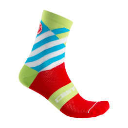 CASTELLI Klasszikus kerékpáros zokni - TALENTO W LADY - világoszöld/világoskék/piros