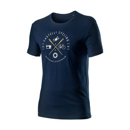 CASTELLI Rövid ujjú kerékpáros póló - SARTO - kék