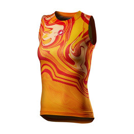 CASTELLI Ujjatlan kerékpáros póló - PRO MESH W LADY - sárga/narancssárga