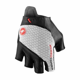 CASTELLI Kerékpáros kesztyű rövid ujjal - ROSSO CORSA PRO V - fehér