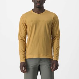 CASTELLI Hosszú ujjú kerékpáros mez nyári - TRAIL TECH 2 - sárga