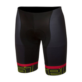 CASTELLI Rövid kerékpáros nadrág kantár nélkül - VOLO - sárga/fekete/piros