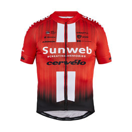 Rövid ujjú kerékpáros mez - SUNWEB 2019 - fekete/piros/fehér