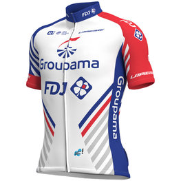ALÉ Rövid ujjú kerékpáros mez - GROUPAMA FDJ 2018 - fehér/kék/piros