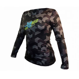 HAVEN Hosszú ujjú kerékpáros mez nyári - PEARL NEO LONG LADY - fekete